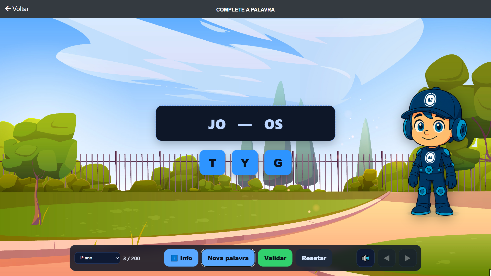 Jogo complete a palavra