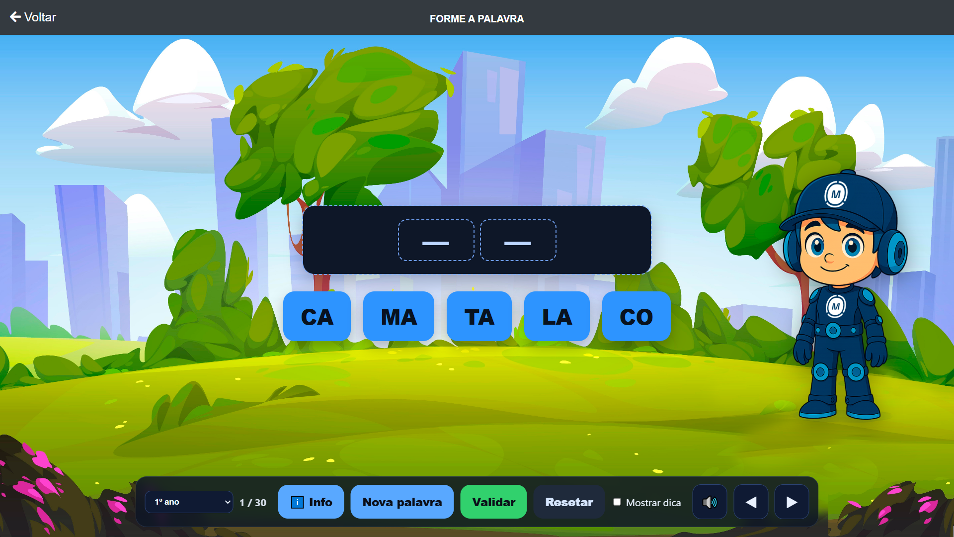 Jogo forme a palavra