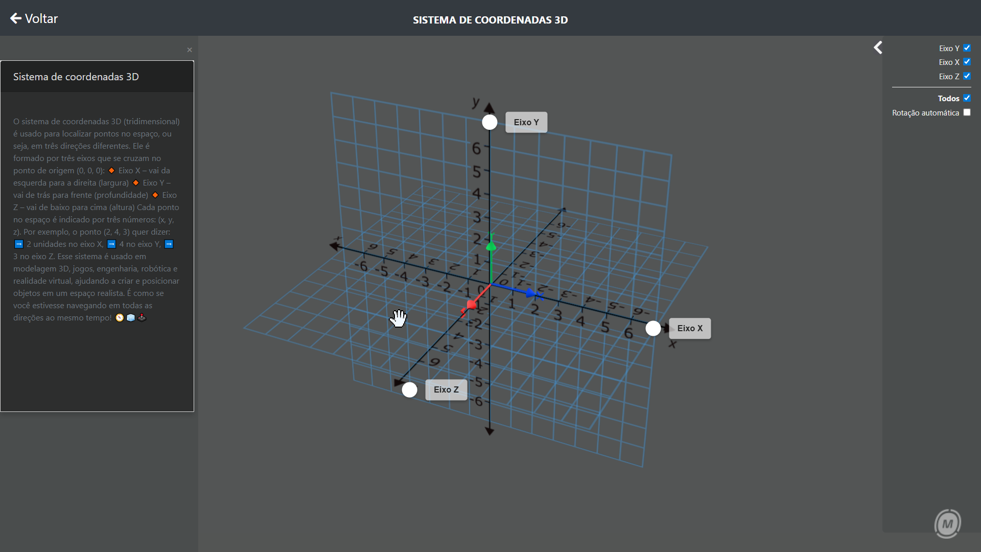Sistema de coordenadas 3D